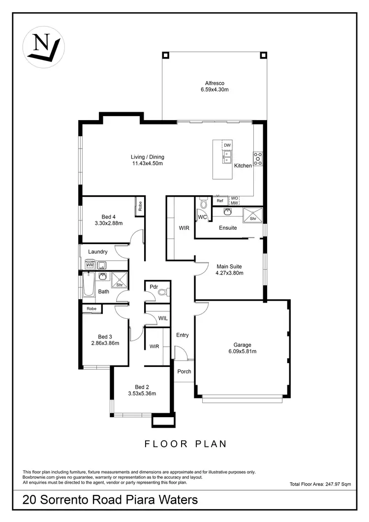 Floorplan of Homely house listing, 20 Sorrento Road, Piara Waters WA 6112