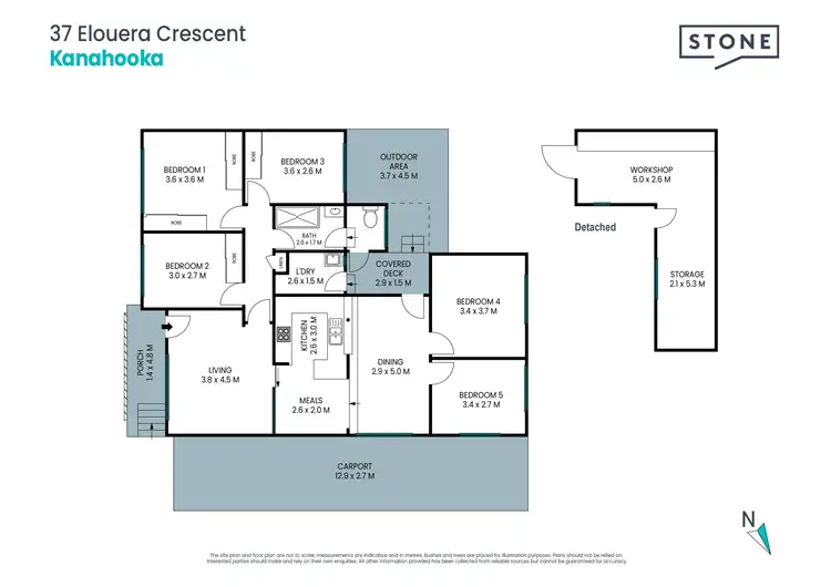 Floorplan of Homely house listing, 37 Elouera Crescent, Kanahooka NSW 2530