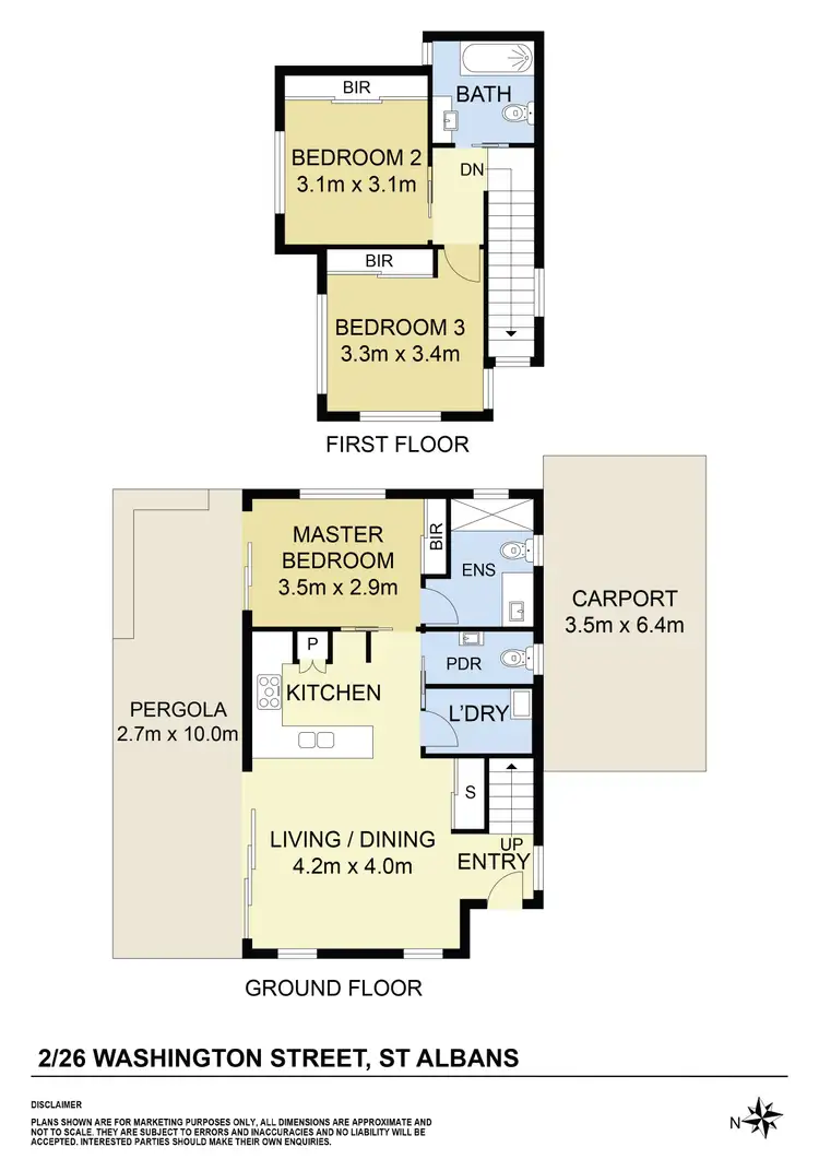 Floorplan of Homely townhouse listing, 2/26 Washington Street, St Albans VIC 3021