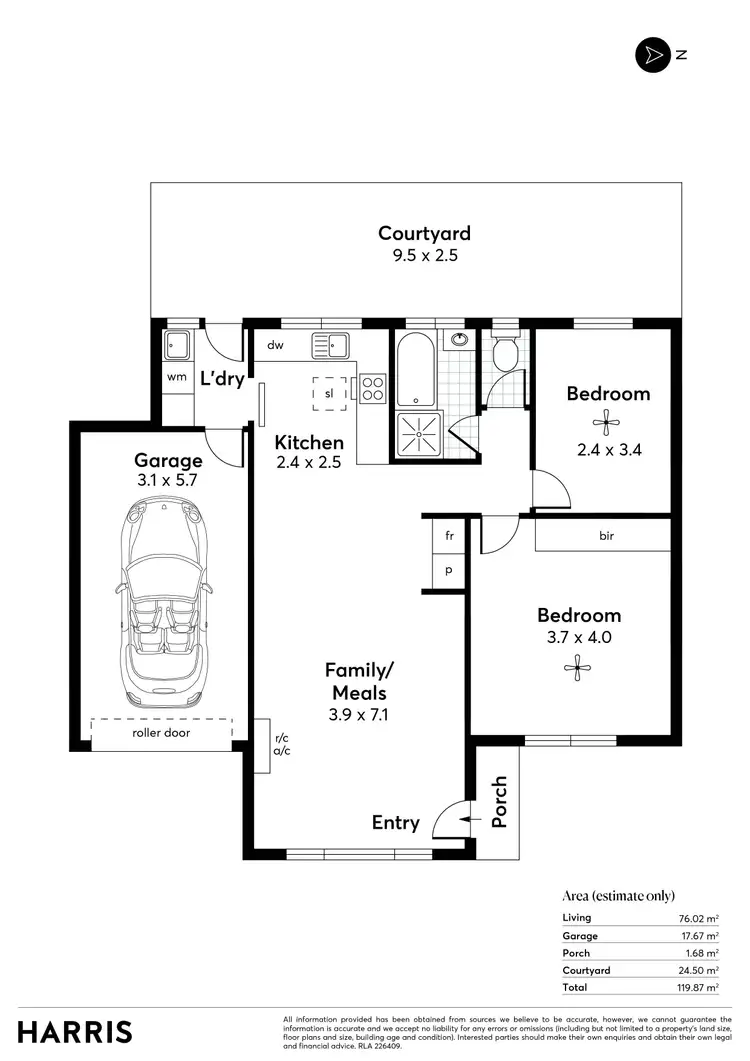 Floorplan of Homely unit listing, 2/26 Adelaide Terrace, St Marys SA 5042