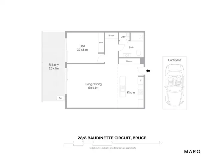 Floorplan of Homely apartment listing, 28/8 Baudinette Circuit, Bruce ACT 2617