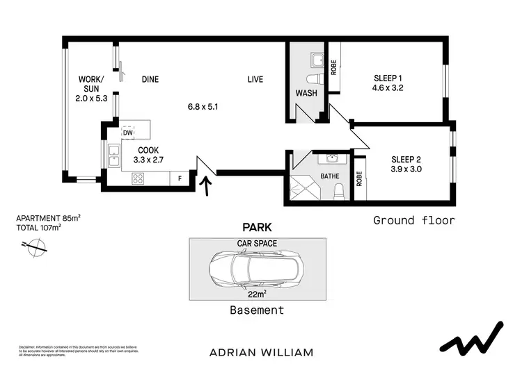Floorplan of Homely apartment listing, 21/50 Carlton Crescent, Summer Hill NSW 2130