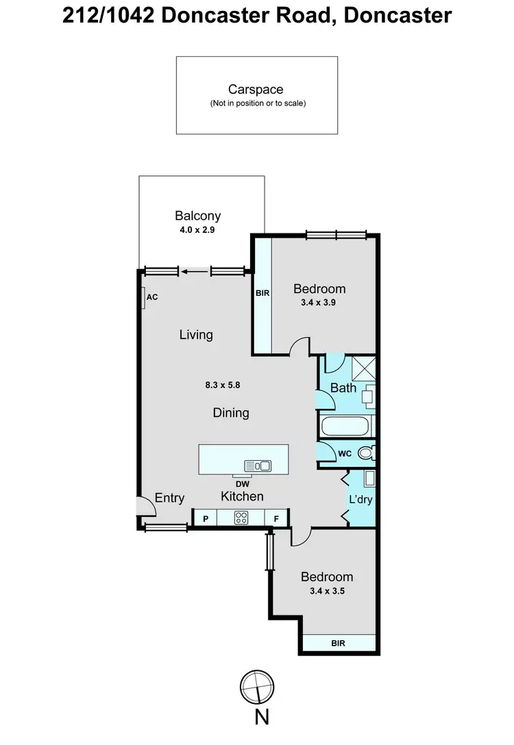 Floorplan of Homely apartment listing, 212/1042 Doncaster Road, Doncaster East VIC 3109
