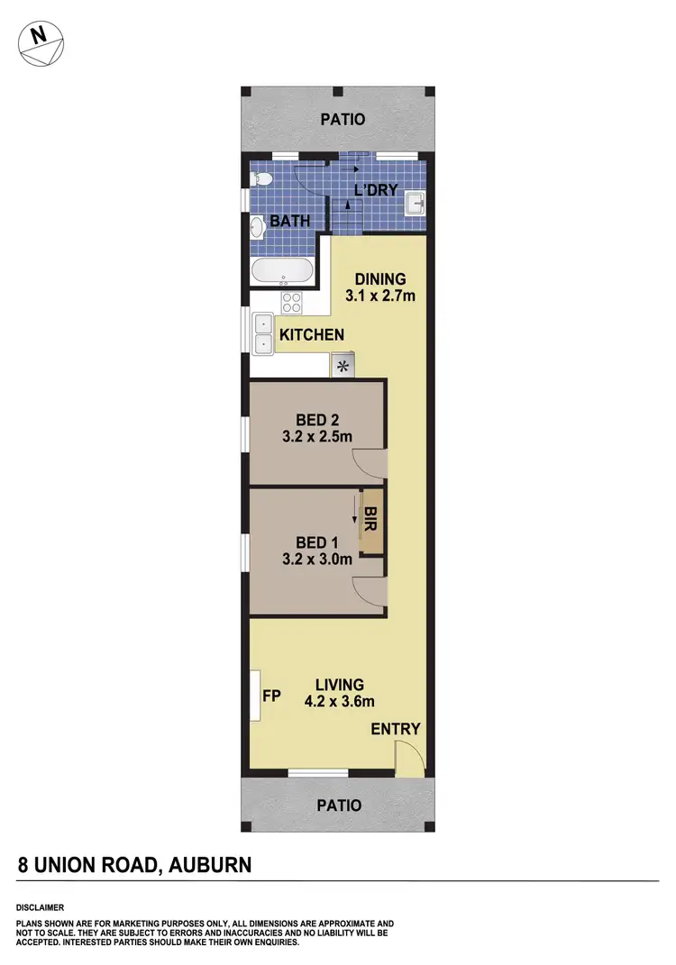 Floorplan of Homely semi-detached listing, 8 Union Road, Auburn NSW 2144