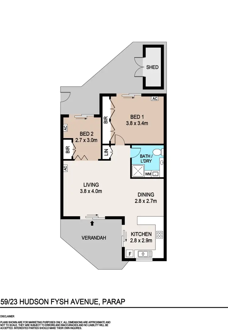 Floorplan of Homely unit listing, 59/23 Hudson Fysh Avenue, Parap NT 820
