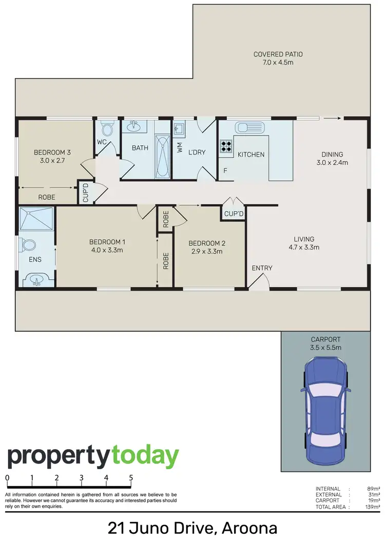 Floorplan of Homely house listing, 21 Juno Drive, Aroona QLD 4551