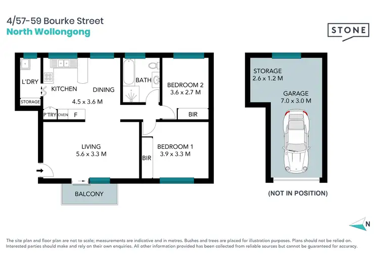 Floorplan of Homely apartment listing, 4/57-59 Bourke Street, North Wollongong NSW 2500