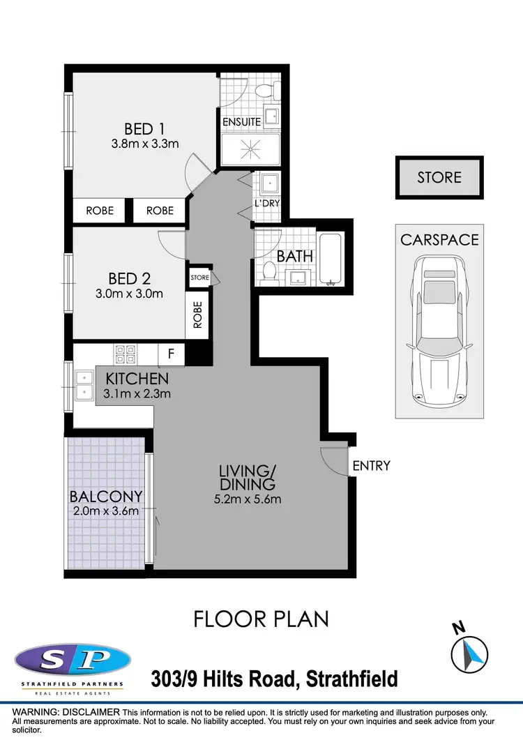 Floorplan of Homely apartment listing, 303/9 Hilts Road, Strathfield NSW 2135