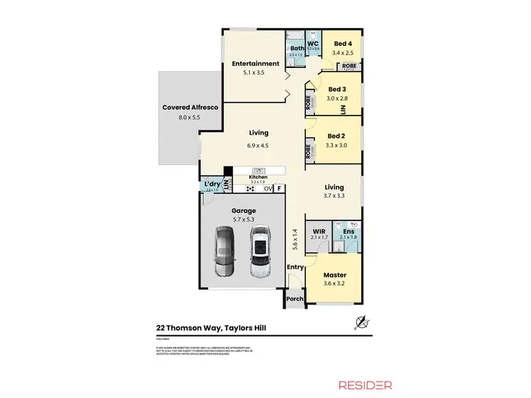 Floorplan of Homely house listing, 22 Thomson Way, Taylors Hill VIC 3037