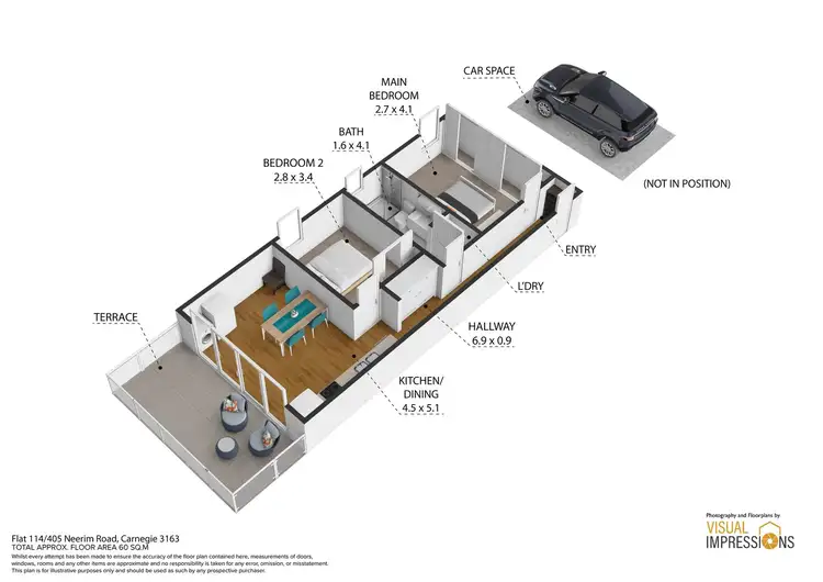 Floorplan of Homely apartment listing, 114/405 Neerim Road, Carnegie VIC 3163