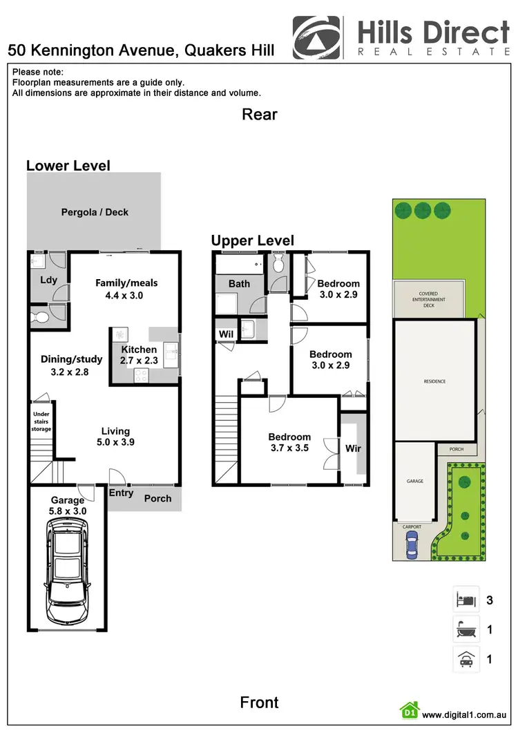 Floorplan of Homely semi-detached listing, 50 Kennington Avenue, Quakers Hill NSW 2763