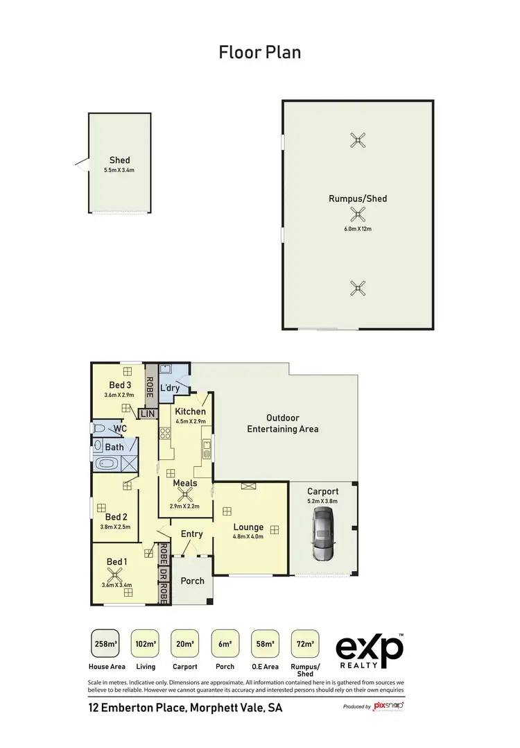 Floorplan of Homely house listing, 12 Emberton Place, Morphett Vale SA 5162