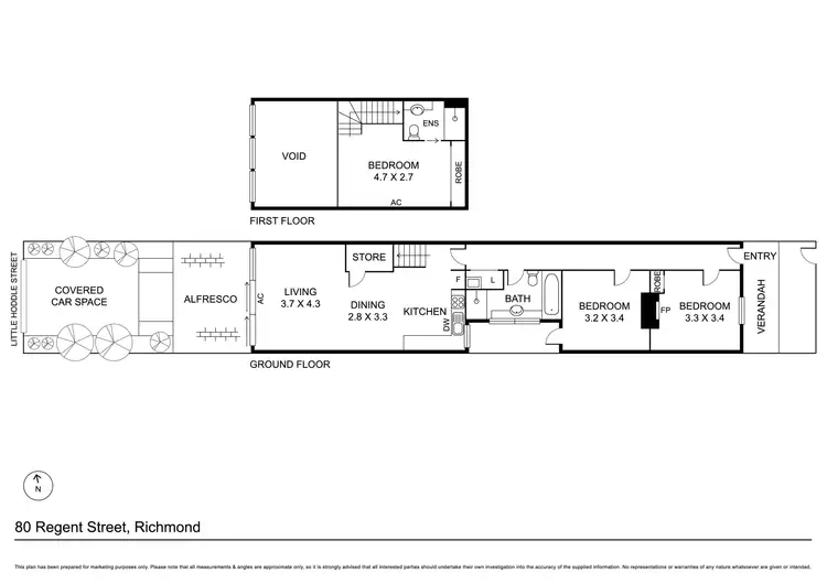Floorplan of Homely house listing, 80 Regent Street, Richmond VIC 3121
