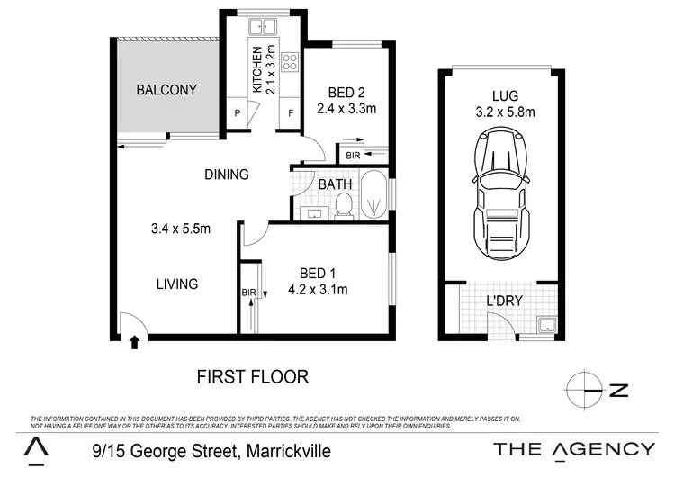 Floorplan of Homely apartment listing, 9/15 George Street, Marrickville NSW 2204