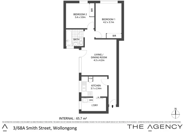 Floorplan of Homely apartment listing, 3/68A Smith Street, Wollongong NSW 2500