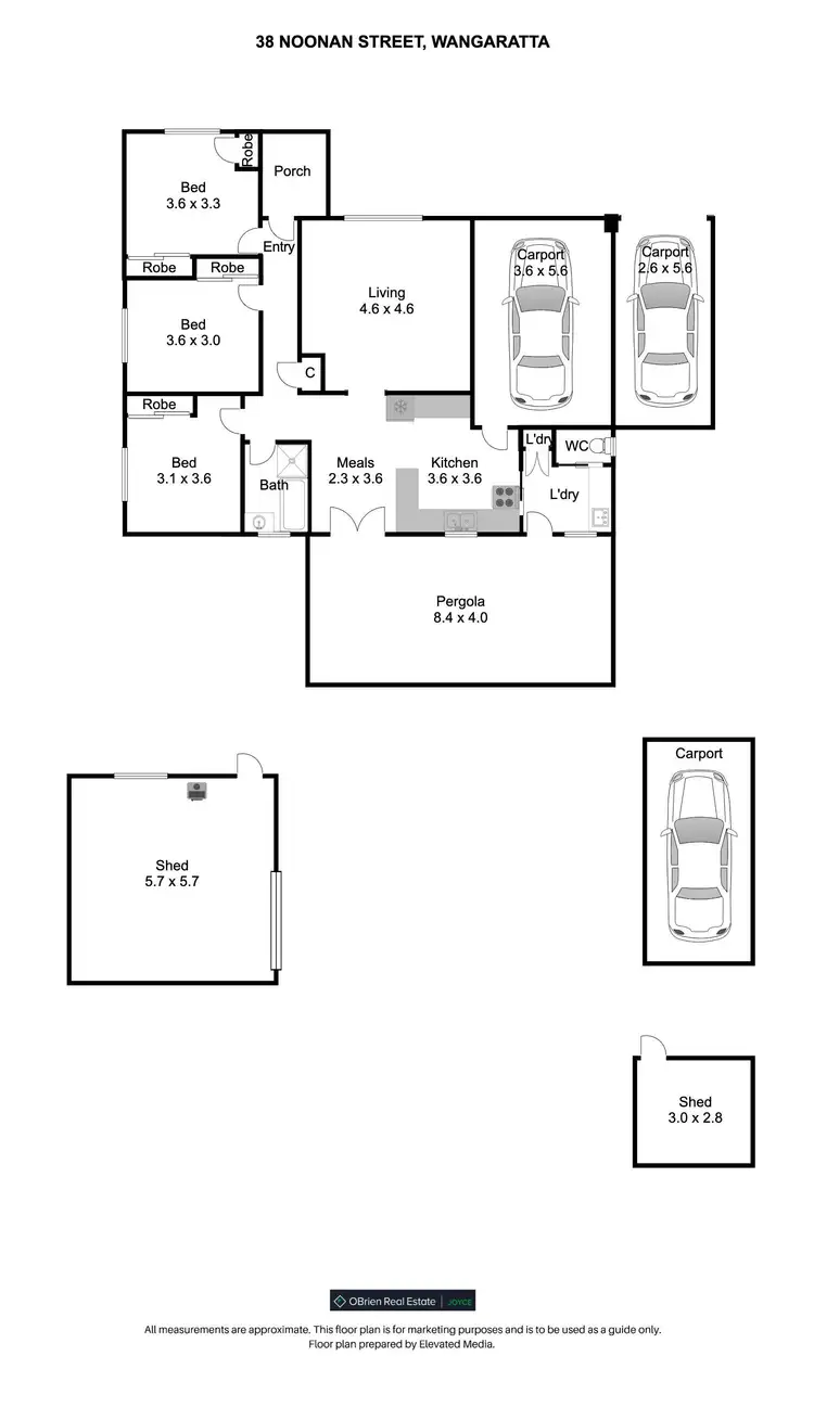 Floorplan of Homely house listing, 38 Noonan Street, Wangaratta VIC 3677