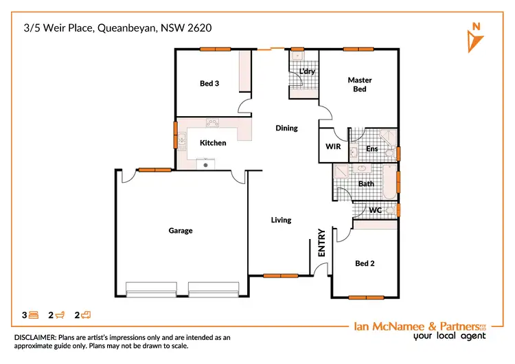 Floorplan of Homely townhouse listing, 3/5 Weir Place, Queanbeyan West NSW 2620