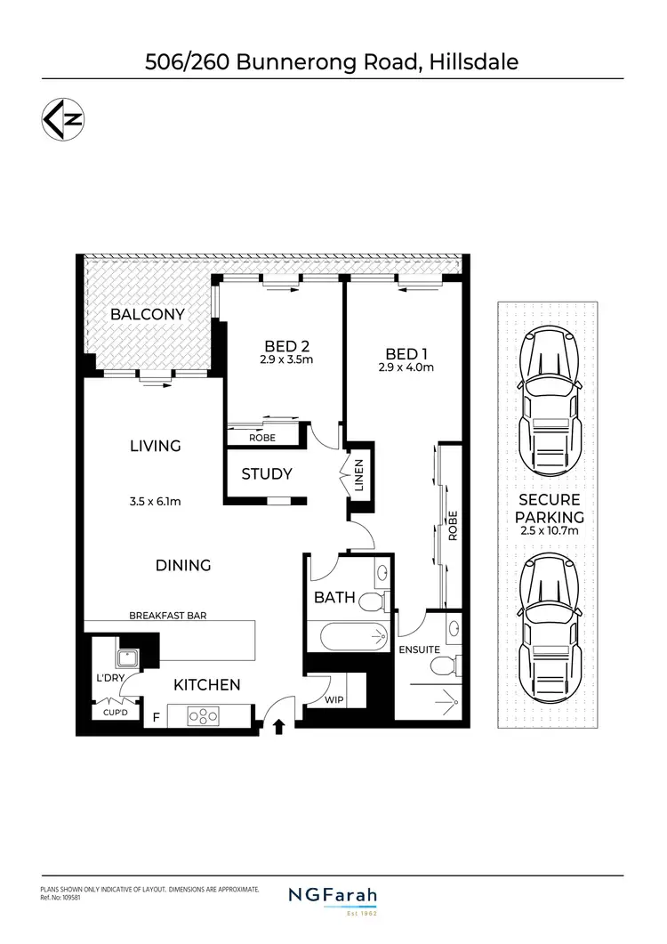 Floorplan of Homely apartment listing, 506/260 Bunnerong Road, Hillsdale NSW 2036