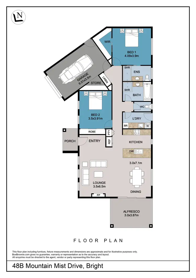 Floorplan of Homely unit listing, 48B Mountain Mist Drive, Bright VIC 3741