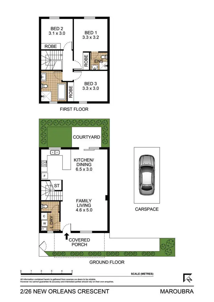 Floorplan of Homely townhouse listing, 2/26 New Orleans Crescent, Maroubra NSW 2035