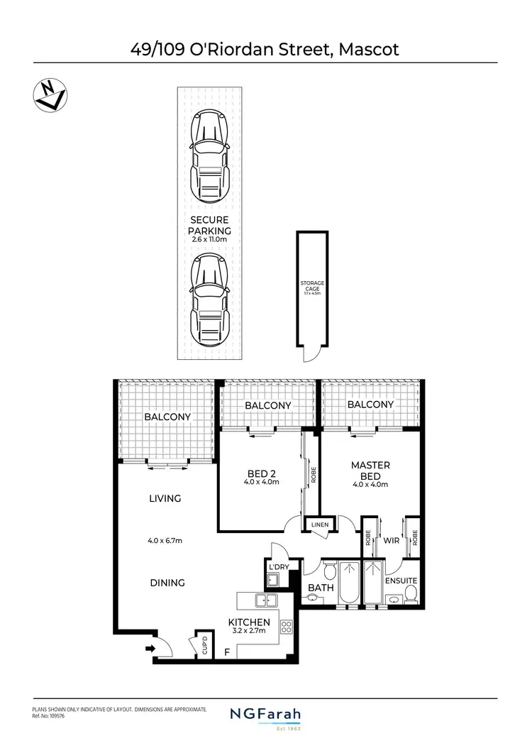 Floorplan of Homely apartment listing, 49/109-123 O'Riordan Street, Mascot NSW 2020
