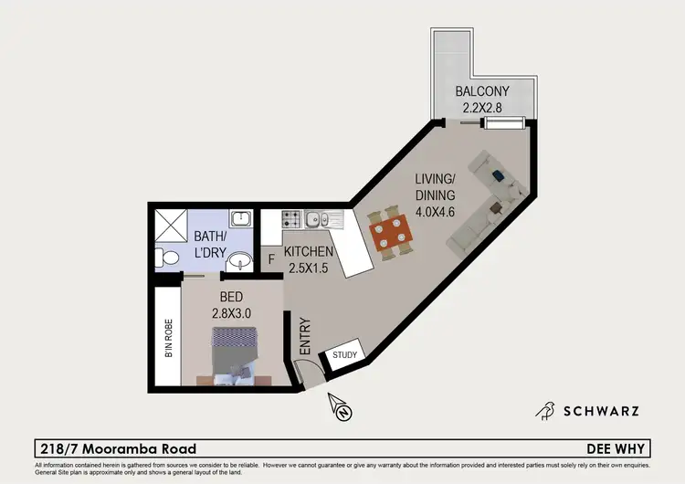 Floorplan of Homely unit listing, 218/7 Mooramba Road, Dee Why NSW 2099