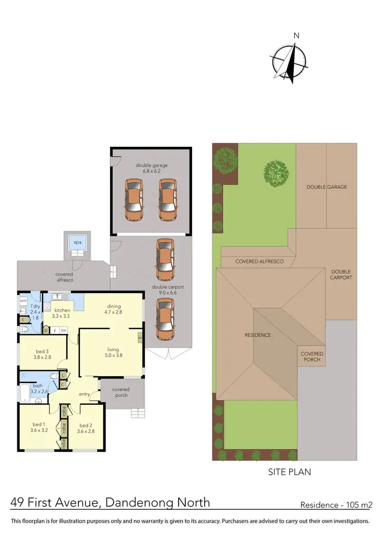 Floorplan of Homely house listing, 49 First Avenue, Dandenong North VIC 3175