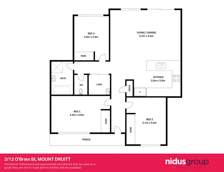 Floorplan of Homely villa listing, 2/12 O'Brien Street, Mount Druitt NSW 2770
