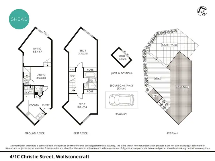 Floorplan of Homely townhouse listing, 4/1C Christie Street, Wollstonecraft NSW 2065
