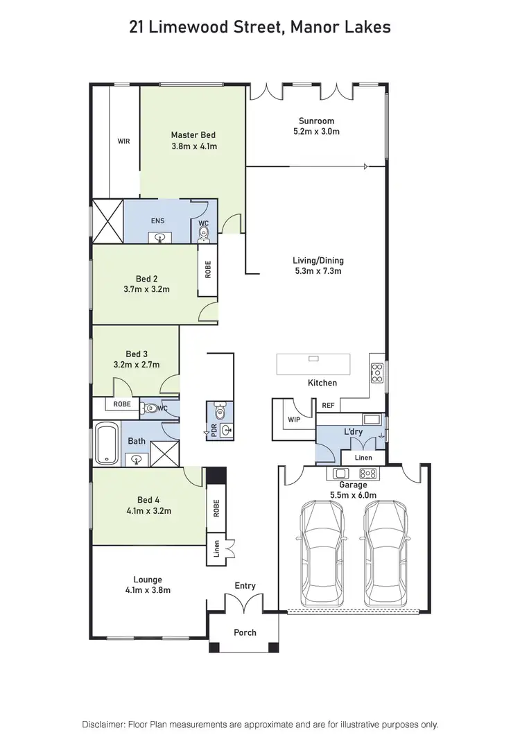 Floorplan of Homely house listing, 21 Limewood Street, Manor Lakes VIC 3024