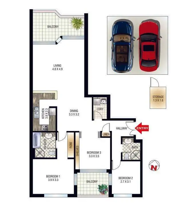 Floorplan of Homely apartment listing, 508/63 Crown Street, Woolloomooloo NSW 2011