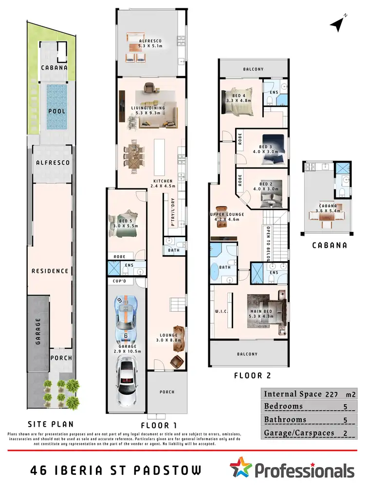 Floorplan of Homely semi-detached listing, 46 Iberia Street, Padstow NSW 2211