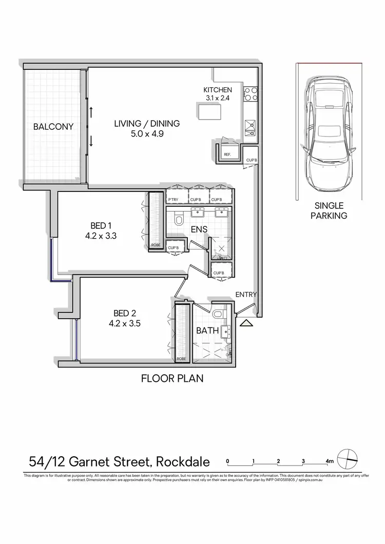 Floorplan of Homely apartment listing, 54/12 Garnet Street, Rockdale NSW 2216