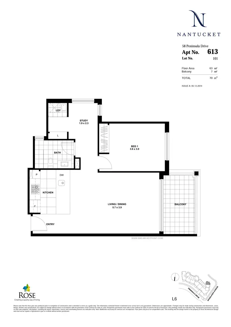 Floorplan of Homely apartment listing, 613/58 Peninsula Drive, Breakfast Point NSW 2137