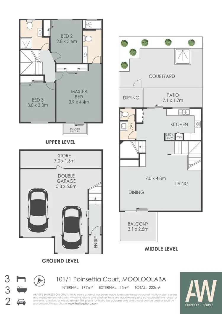 Floorplan of Homely townhouse listing, 101/1 Poinsettia Court, Mooloolaba QLD 4557