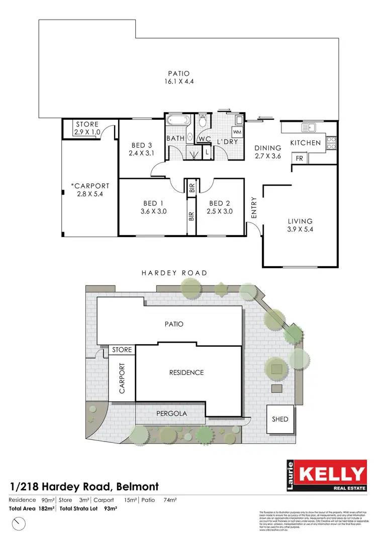 Floorplan of Homely house listing, 1/218 Hardey Road, Belmont WA 6104