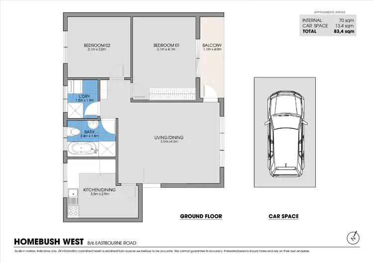 Floorplan of Homely apartment listing, 8/6 Eastbourne Road, Homebush West NSW 2140