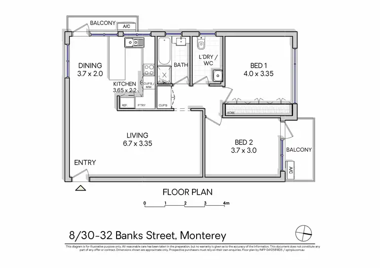 Floorplan of Homely apartment listing, 8/30 Banks Street, Monterey NSW 2217