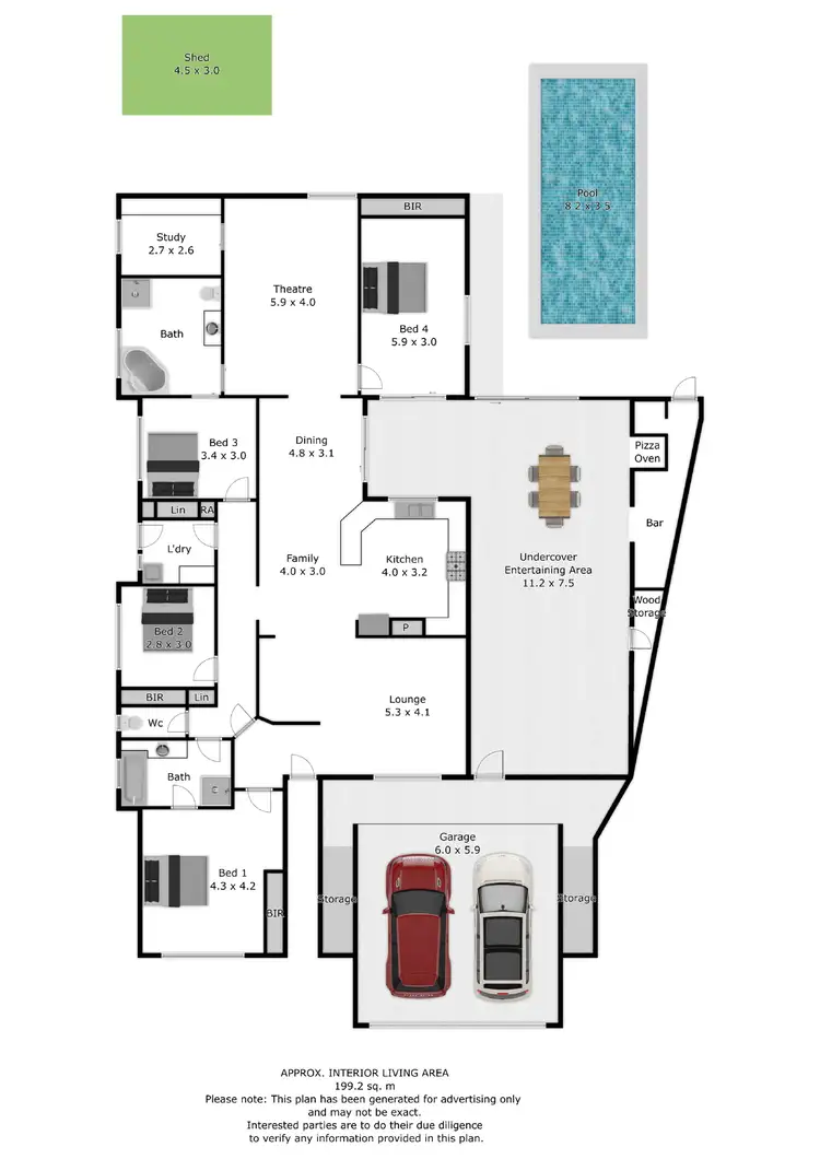 Floorplan of Homely house listing, 5 Universal Court, Wodonga VIC 3690