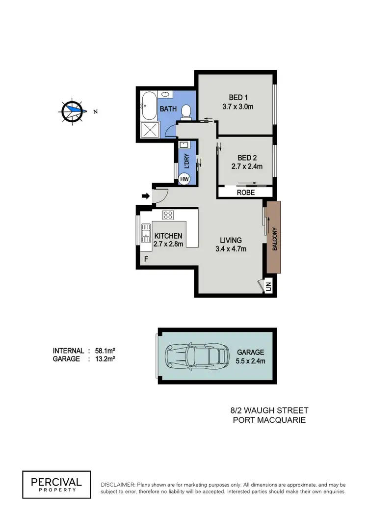 Floorplan of Homely unit listing, 8/2 Waugh Street, Port Macquarie NSW 2444