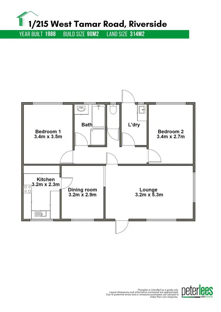 Floorplan of Homely unit listing, 1/215 West Tamar Road, Riverside TAS 7250