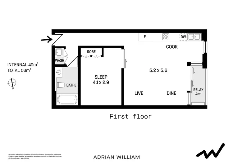 Floorplan of Homely apartment listing, 9/47-49 Buckingham Street, Surry Hills NSW 2010