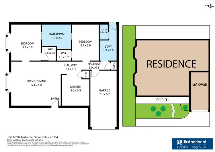Floorplan of Homely townhouse listing, 3/280 Anstruther Street, Echuca VIC 3564
