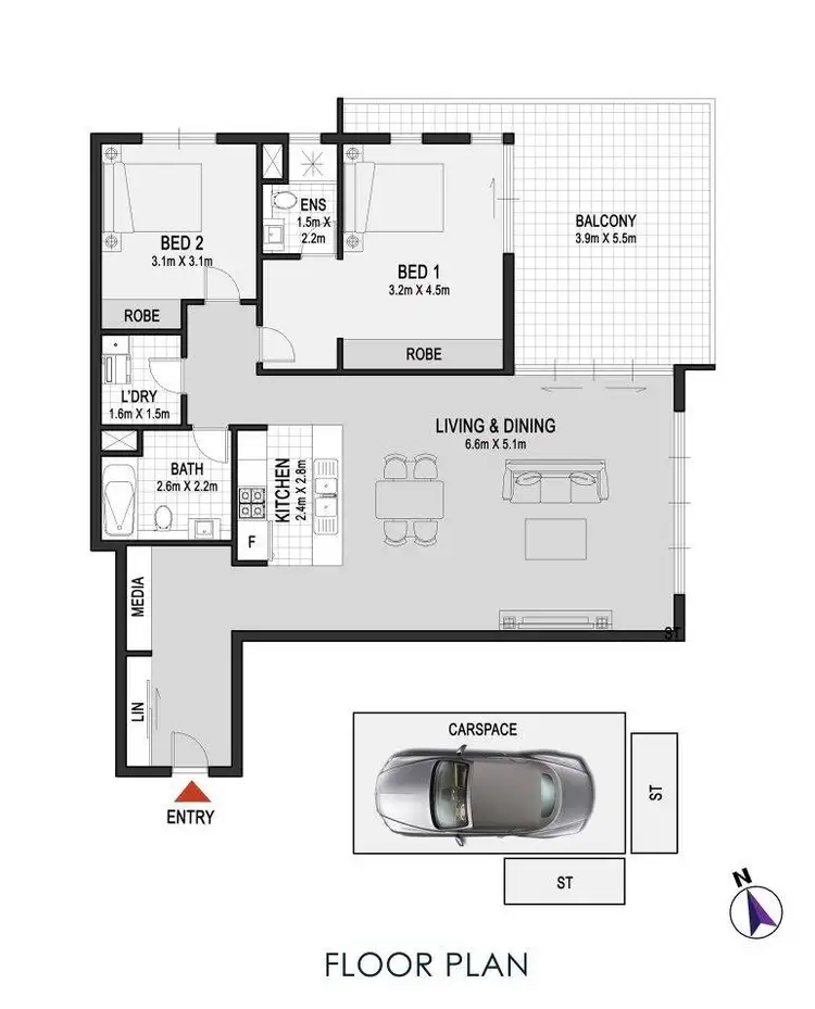 Floorplan of Homely apartment listing, 504/2 Walker Street, Rhodes NSW 2138