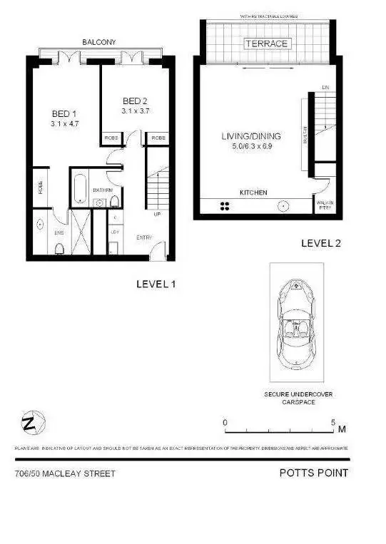 Floorplan of Homely unit listing, 706/50 Macleay Street, Potts Point NSW 2011