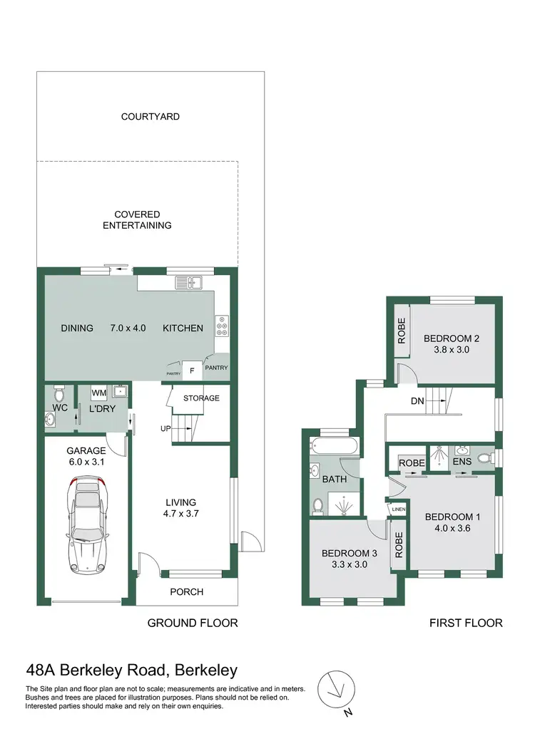 Floorplan of Homely semi-detached listing, 48A Berkeley Road, Berkeley NSW 2506