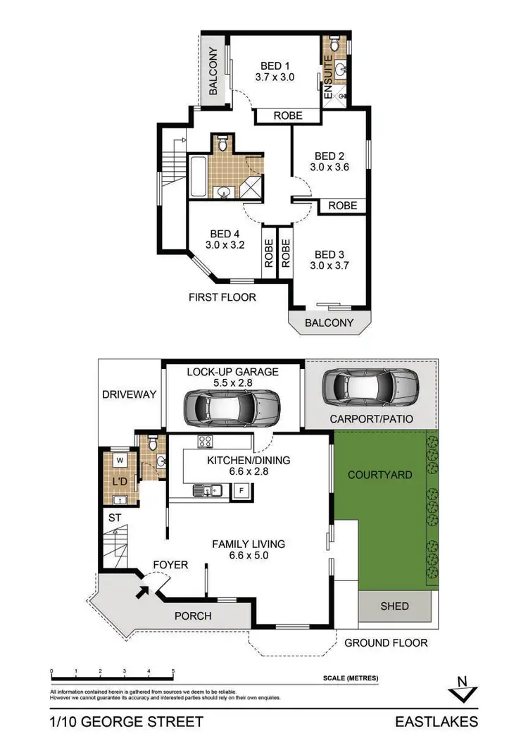 Floorplan of Homely townhouse listing, 1/10 George Street, Eastlakes NSW 2018