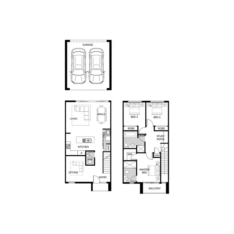 Floorplan of Homely townhouse listing, Lot 44 Sugarloaf Circuit, Wollert VIC 3750