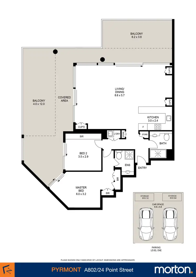 Floorplan of Homely apartment listing, A802/24-26 Point Street, Pyrmont NSW 2009