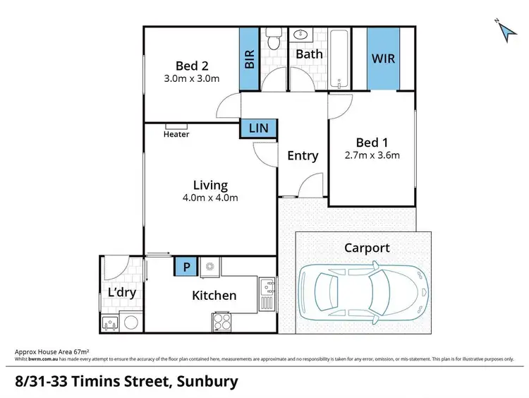 Floorplan of Homely unit listing, 8/31-33 Timins Street, Sunbury VIC 3429